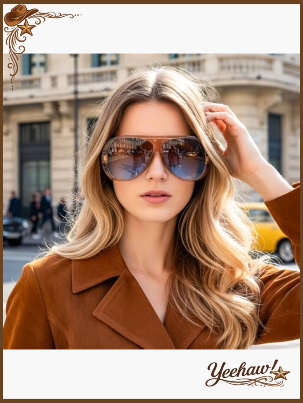 Retro Oversized Aviator Sunglasses Vintage 70s Style Shield Frame - Picture 4 of 7